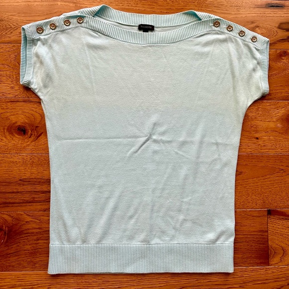 Talbots Light Blue Knit Short Sleeve Shirt Top Size S - Picture 1 of 6